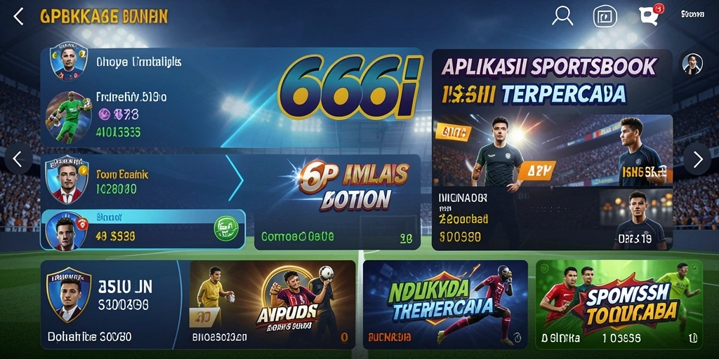 Menampilkan layar utama <strong>666I</strong> dengan berbagai pilihan taruhan olahraga.