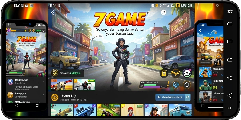 Tampilan menarik dari gameplay 7GAME yang penuh warna.