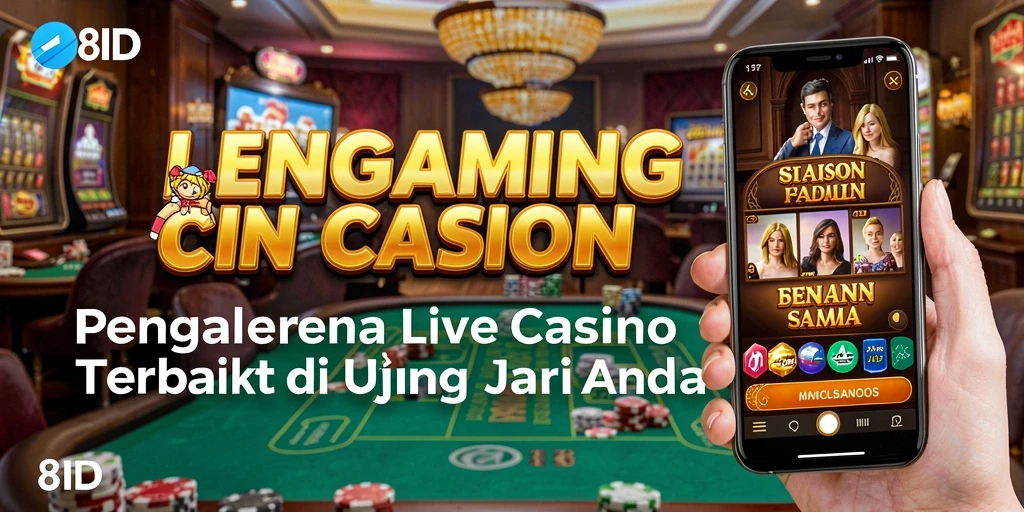 Tampilan gameplay Live Casino yang mendebarkan dan interaktif di 8ID.