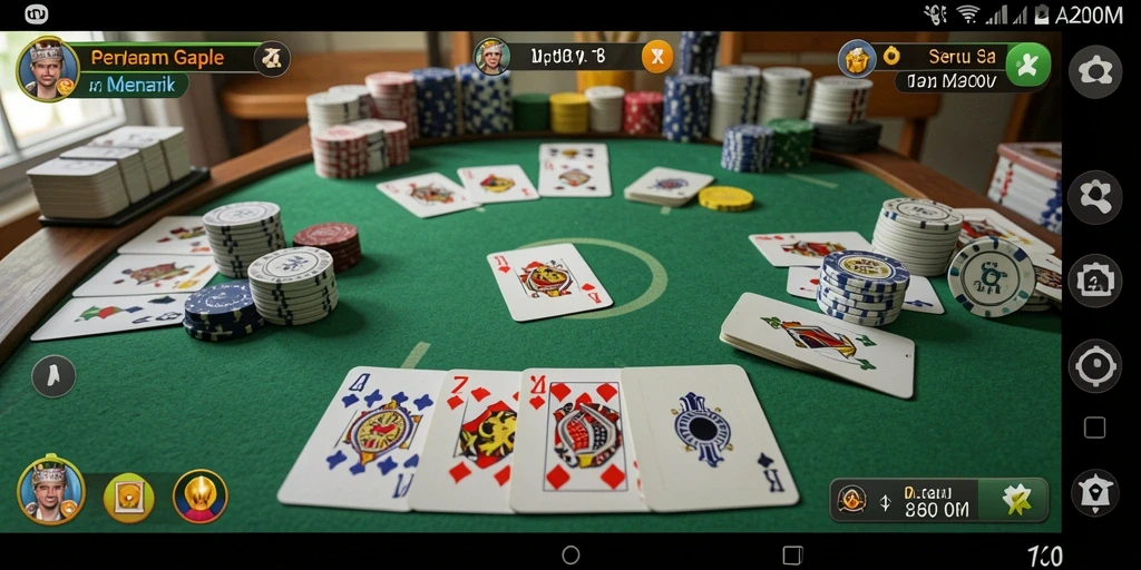 Screenshot utama A200M dengan gameplay gaple yang seru.