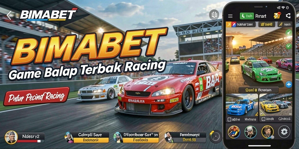 Gameplay menegangkan dengan mobil balap di lintasan cepat.