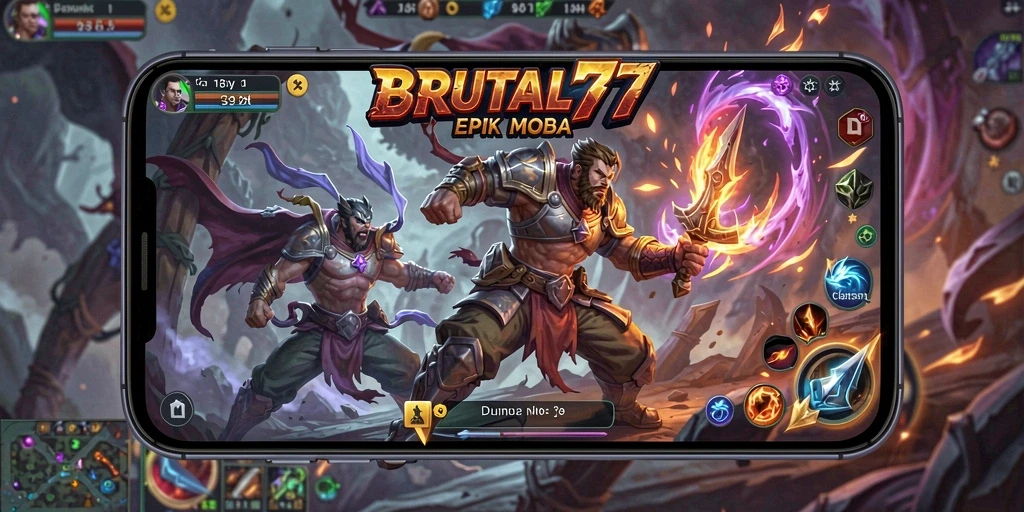 Tampilan gameplay mendebarkan dalam pertarungan MOBA.