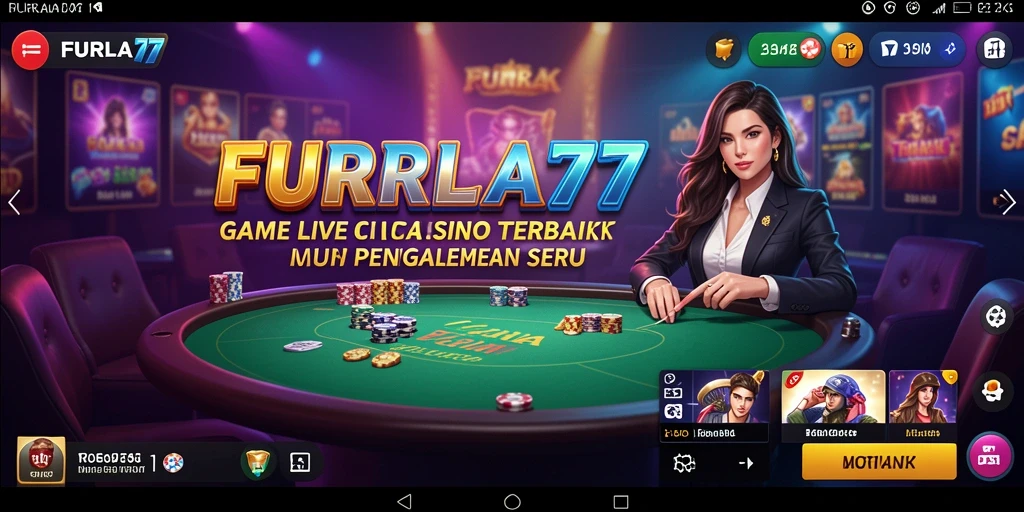 Screenshot gameplay FURLA77 yang menampilkan dealer langsung dan permainan seru.