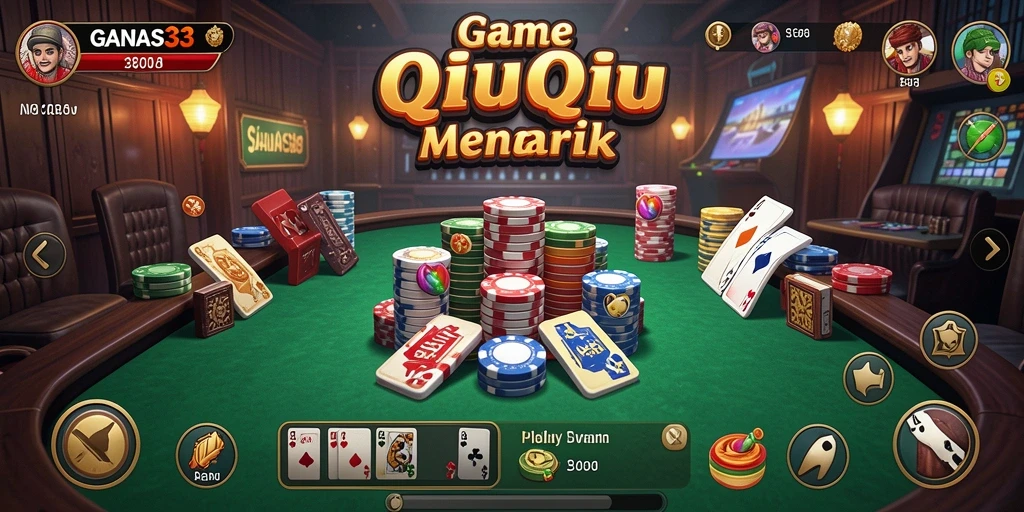 Tampilan seru dari gameplay QiuQiu di GANAS33.