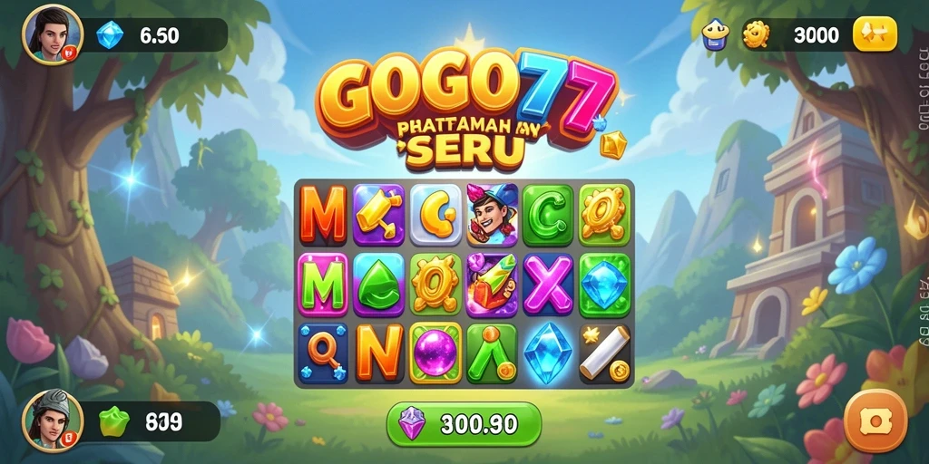 Tampilan gameplay menarik dalam GOGO77 yang menyajikan tantangan Match-3.
