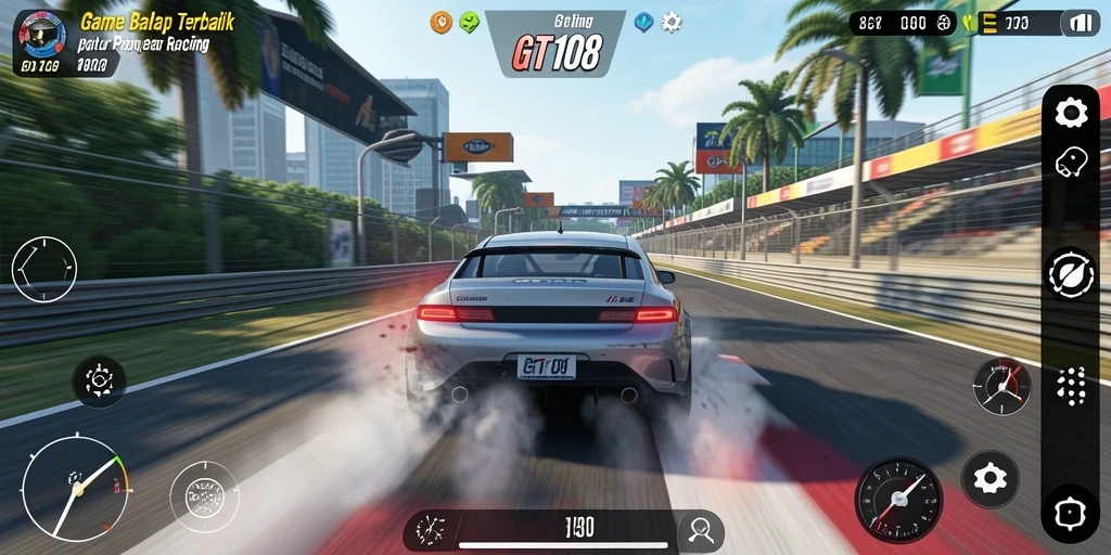Gameplay balap seru dengan grafis yang mengesankan di GT108.