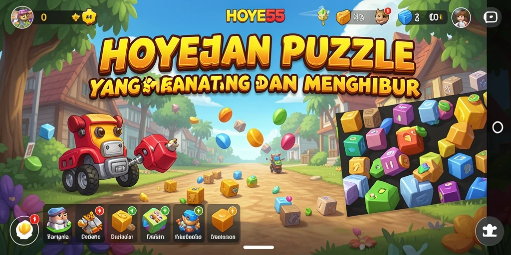 Tampilan gameplay HOYE55 dengan tantangan puzzle yang menarik.