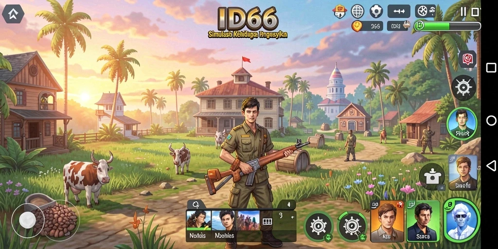 Screenshot gameplay ID66 menampilkan dunia virtual yang menarik dan interaktif.