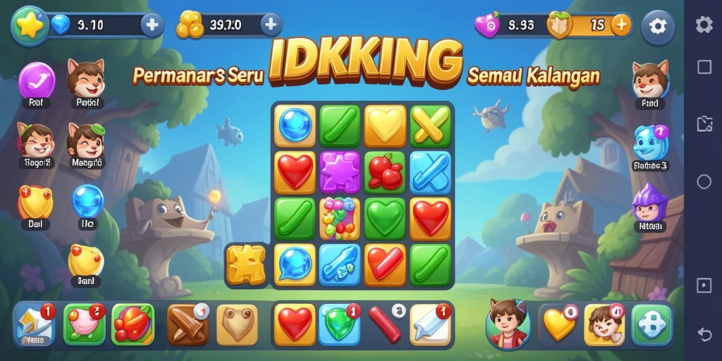 Tangkapan layar permainan IDRKING menampilkan momen mencocokkan buah yang seru.