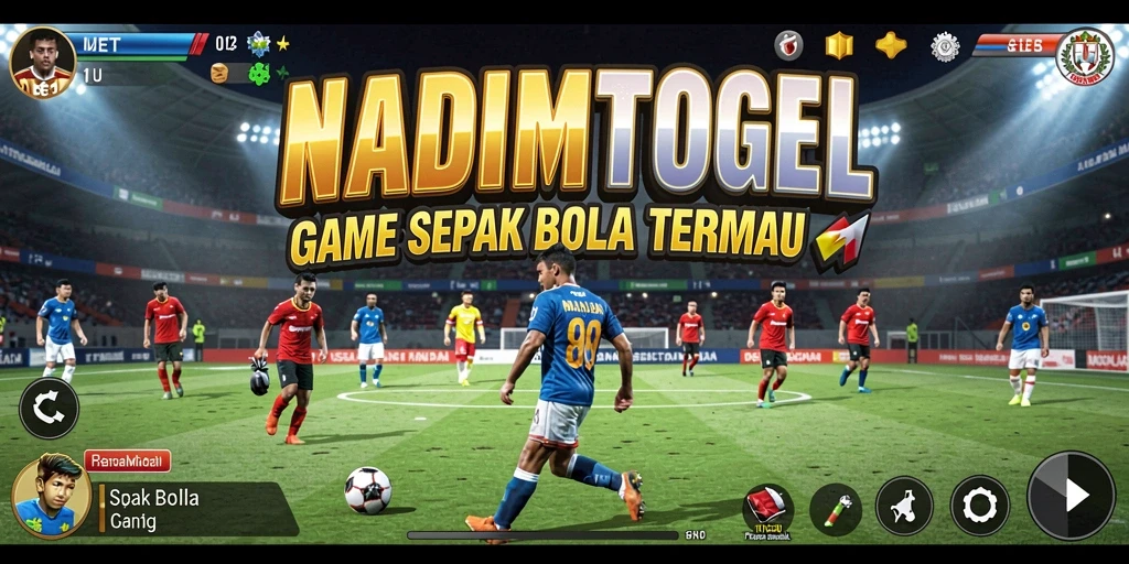 Tampilan gameplay menarik dari NADIMTOGEL yang menampilkan aksi dramatis sepak bola.