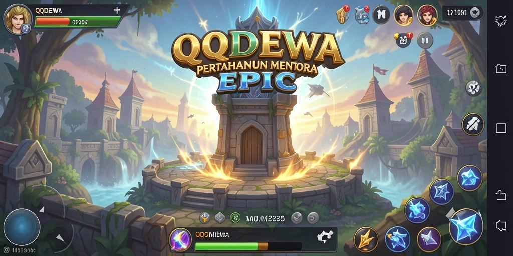 Screenshot gameplay dari QQDEWA menunjukkan serangan menara yang strategis.