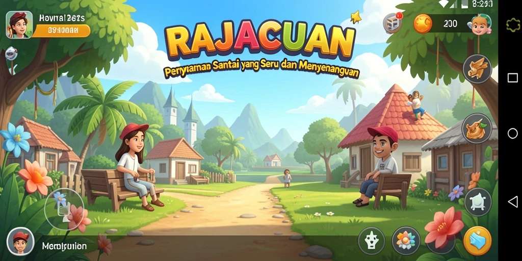 Tangkapan layar RAJACUAN menunjukkan gameplay yang penuh warna dan seru.