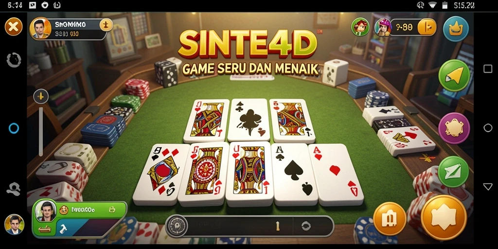 Screenshot gameplay SINTE4D yang menampilkan keseruan bermain Domino.