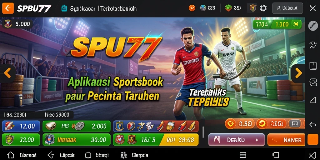 Tangkapan layar SPBU77 menampilkan antarmuka taruhan olahraga yang menarik.