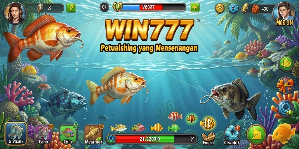 Tangkap berbagai jenis ikan dalam gameplay memancing yang mendebarkan.